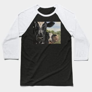 Three Amigos cow painting Baseball T-Shirt